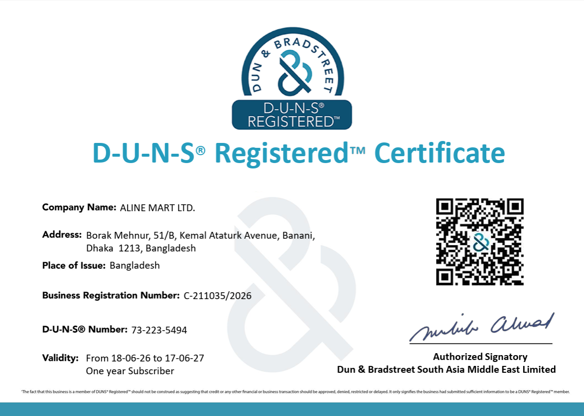 Aline Mart D-U-N-S certificate preview