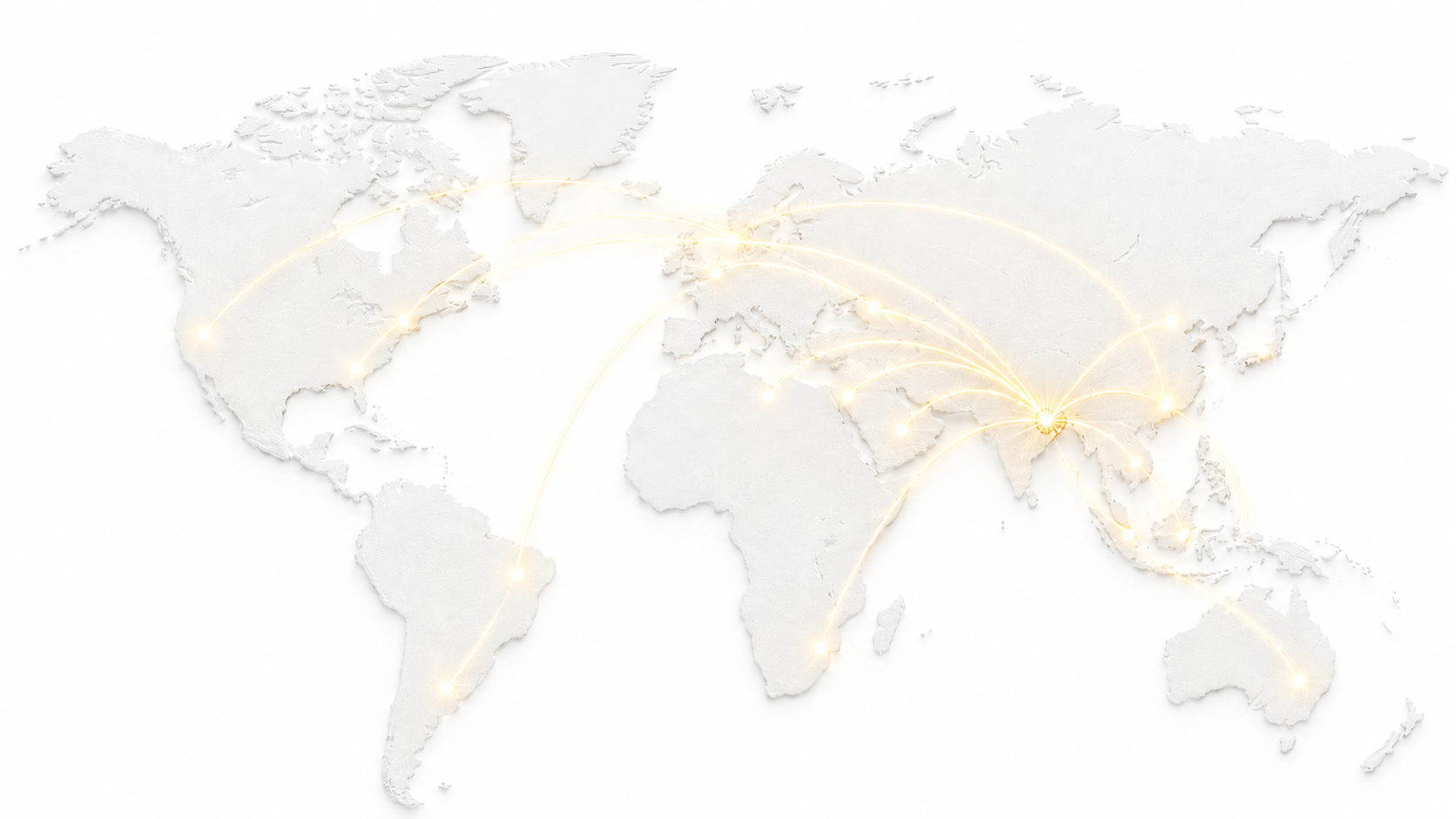 Global footprint map showing connections from Bangladesh to international markets